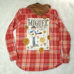 Disney Coco Miguel Pixar Flannel Hoodie New Small Men Plaid Movie